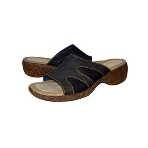 Like New Merrell blue denim wedge slide sandals. Very Comfortable.